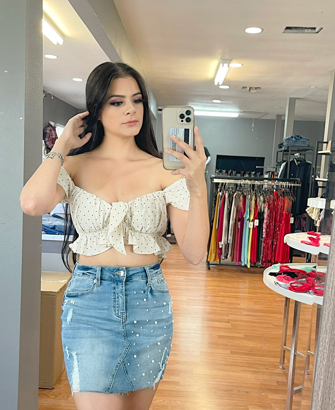 Janey Poka Dot Top