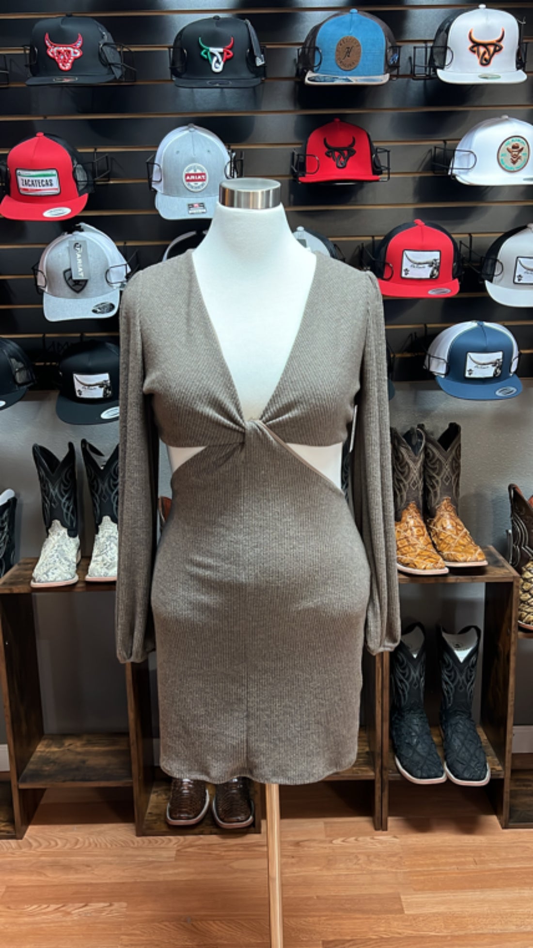 World’s Finest- Flannel Bow Cut Out Dress
