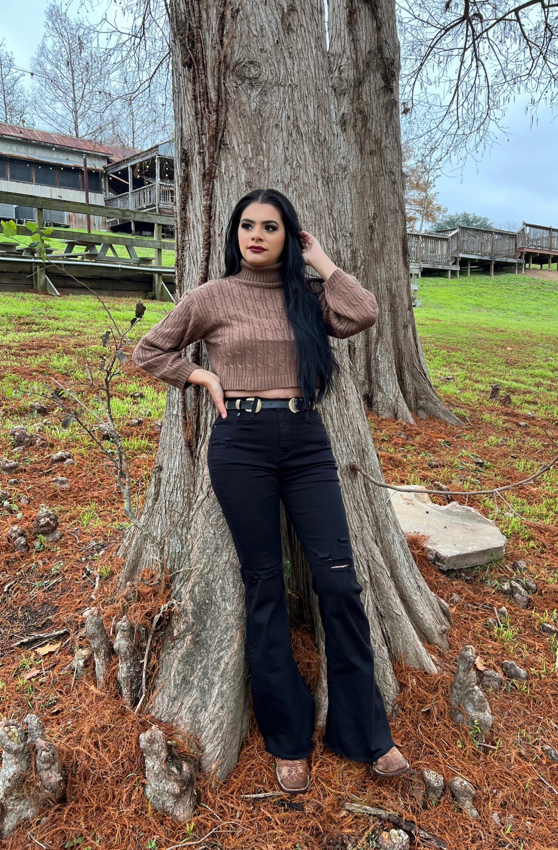 Kasie Mid Flare Black High Waisted Jeans