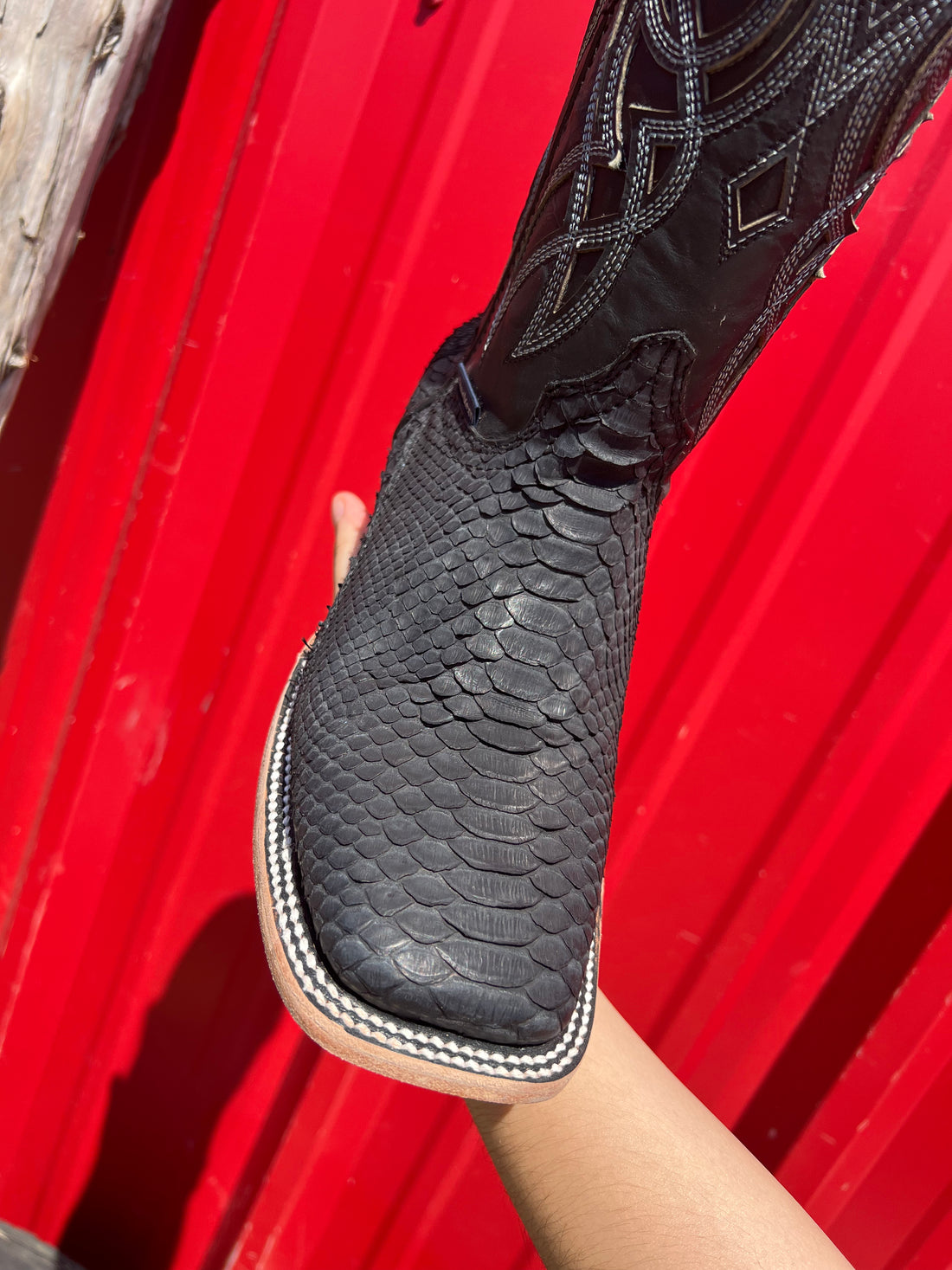 Exotic Python Matte Black Boots