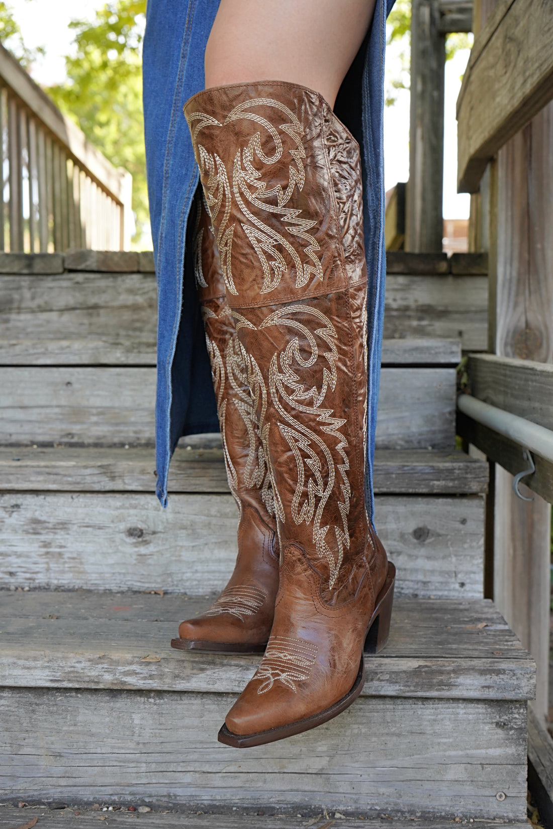 Cowgirl Boots 22 Inch Calf Boots Maribel Wide Calf XL Knee High Boots