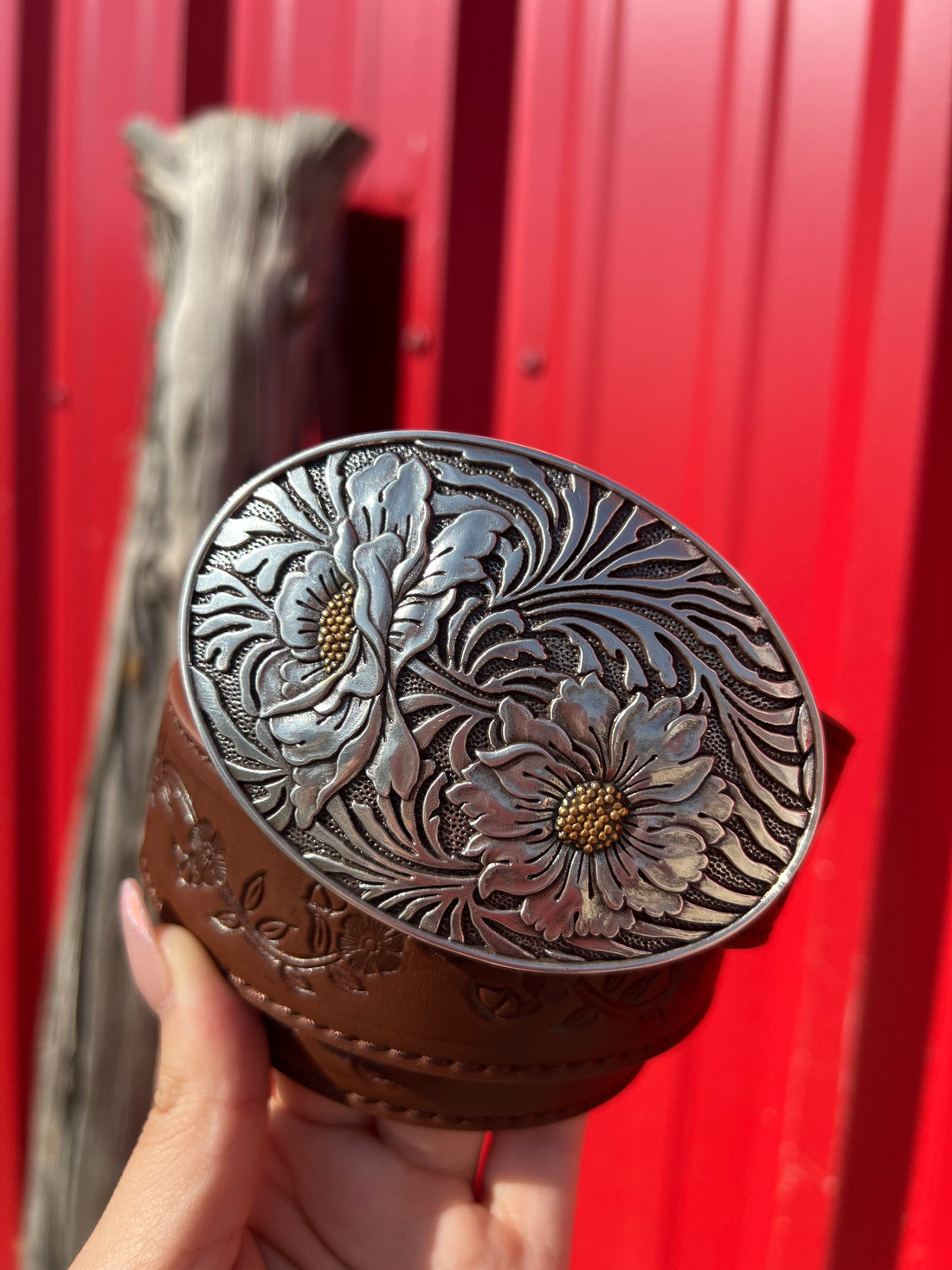Clarissa Tooled Belt with Concho