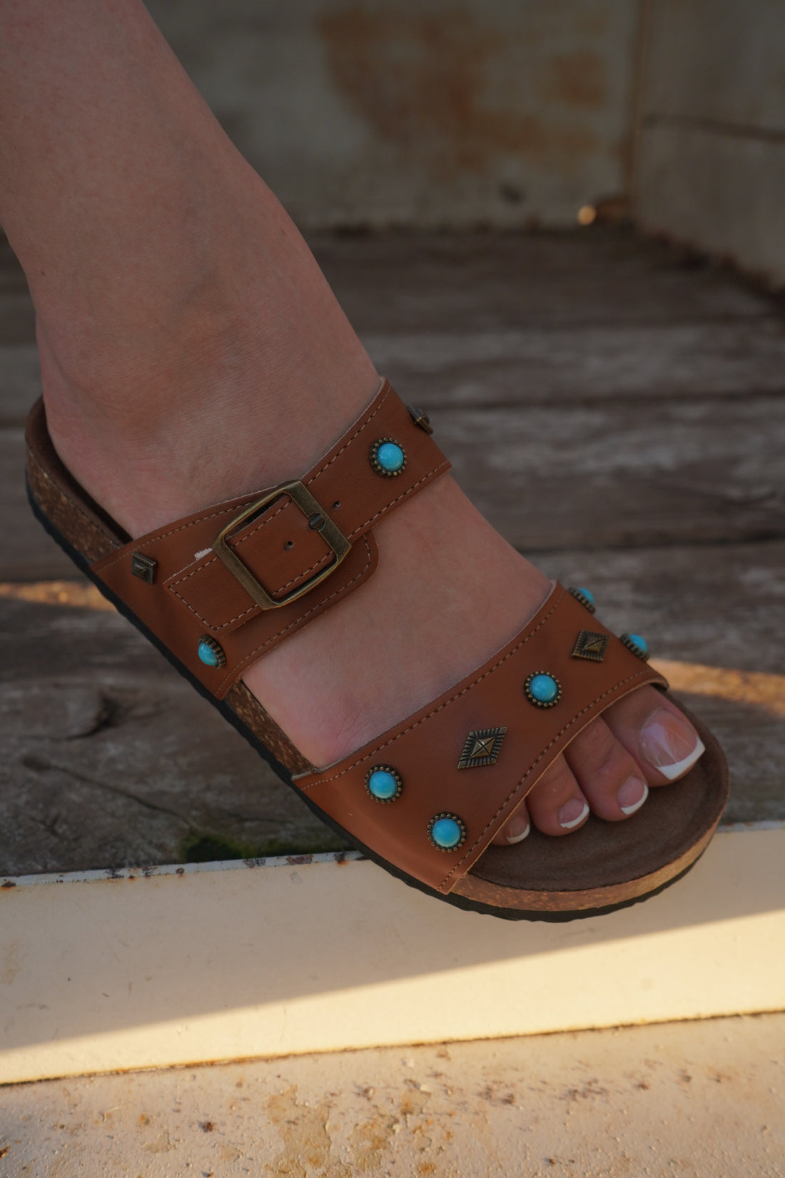 Evelyn Maple Brown Sandals