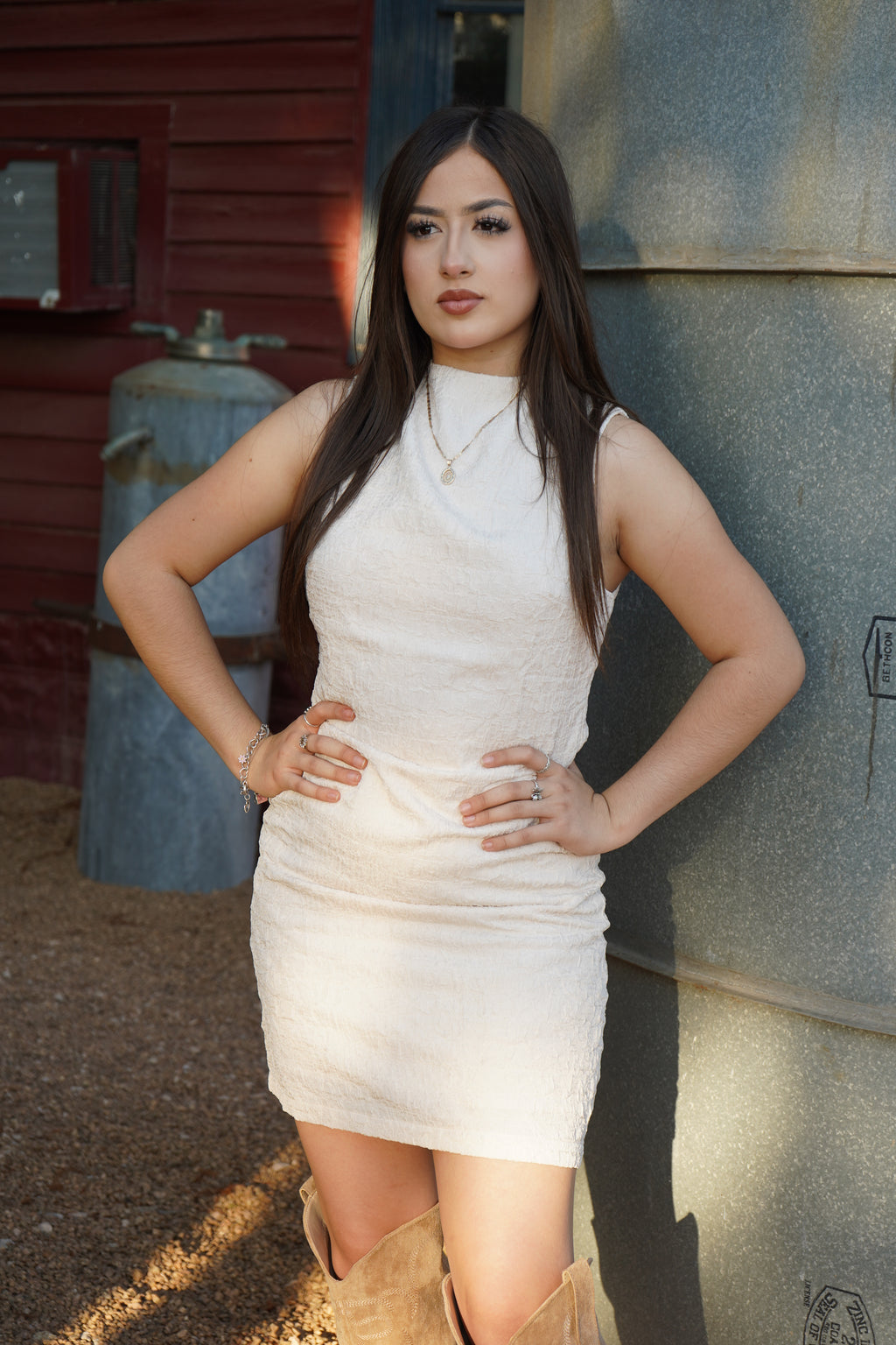 Milani Textured Mini Dress – Josie's Boutique & Western Wear