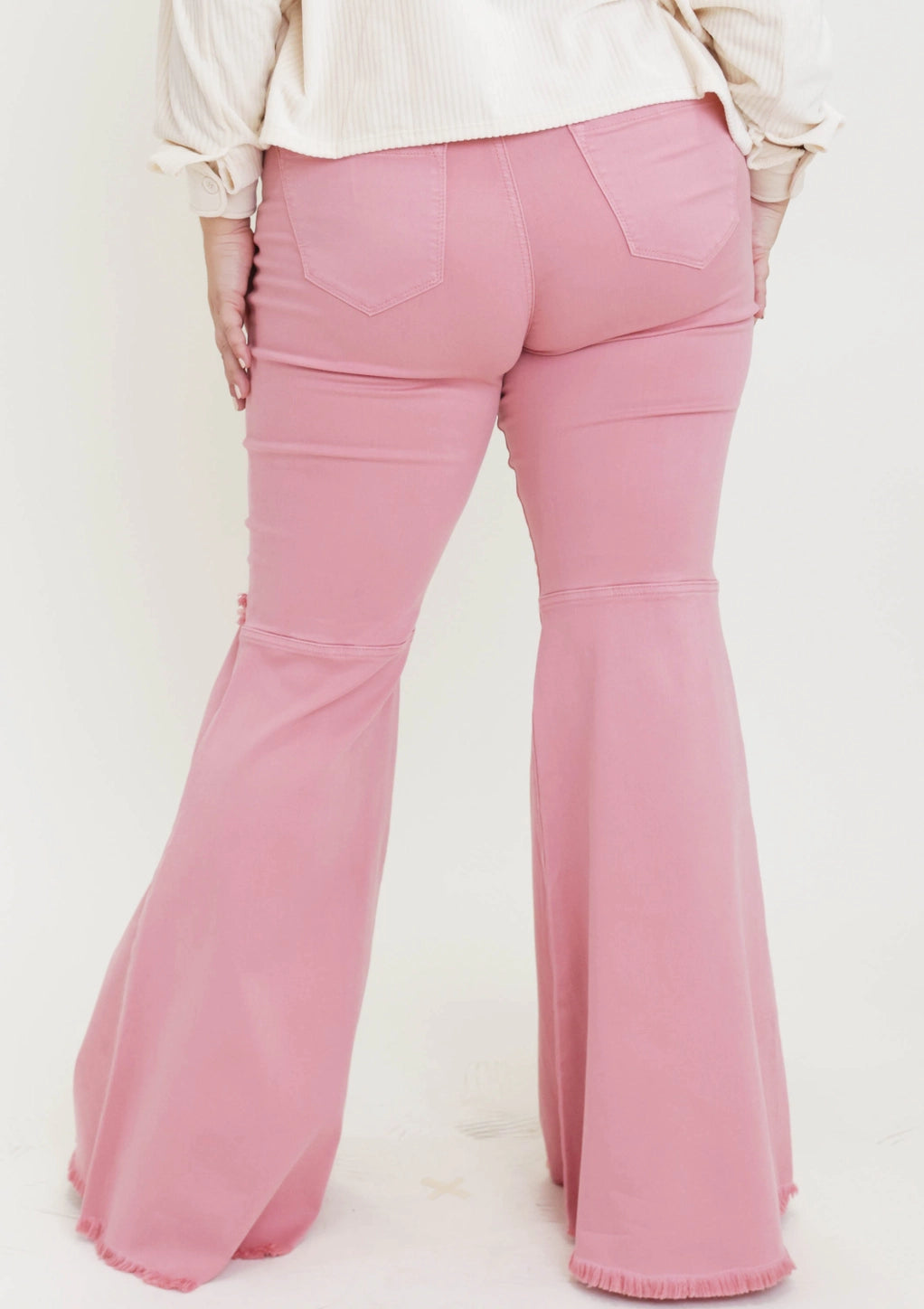 Plus Size: Julie Pink Flare Jeans