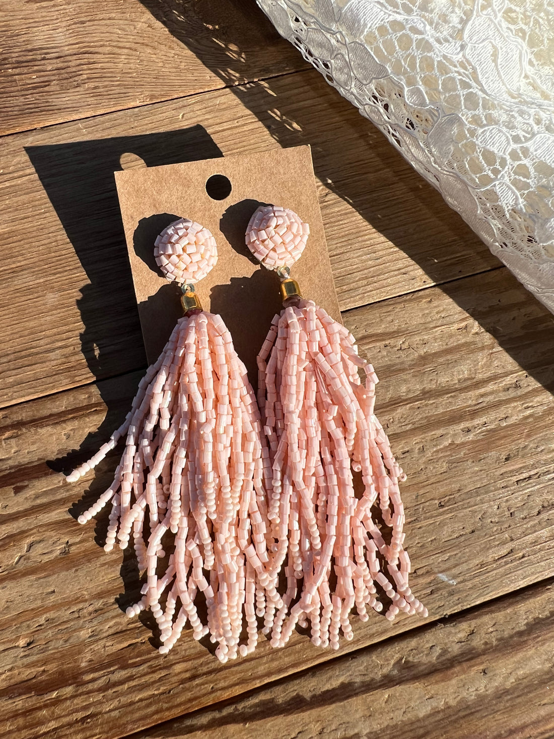 Claire Beaded Tassel Earrings
