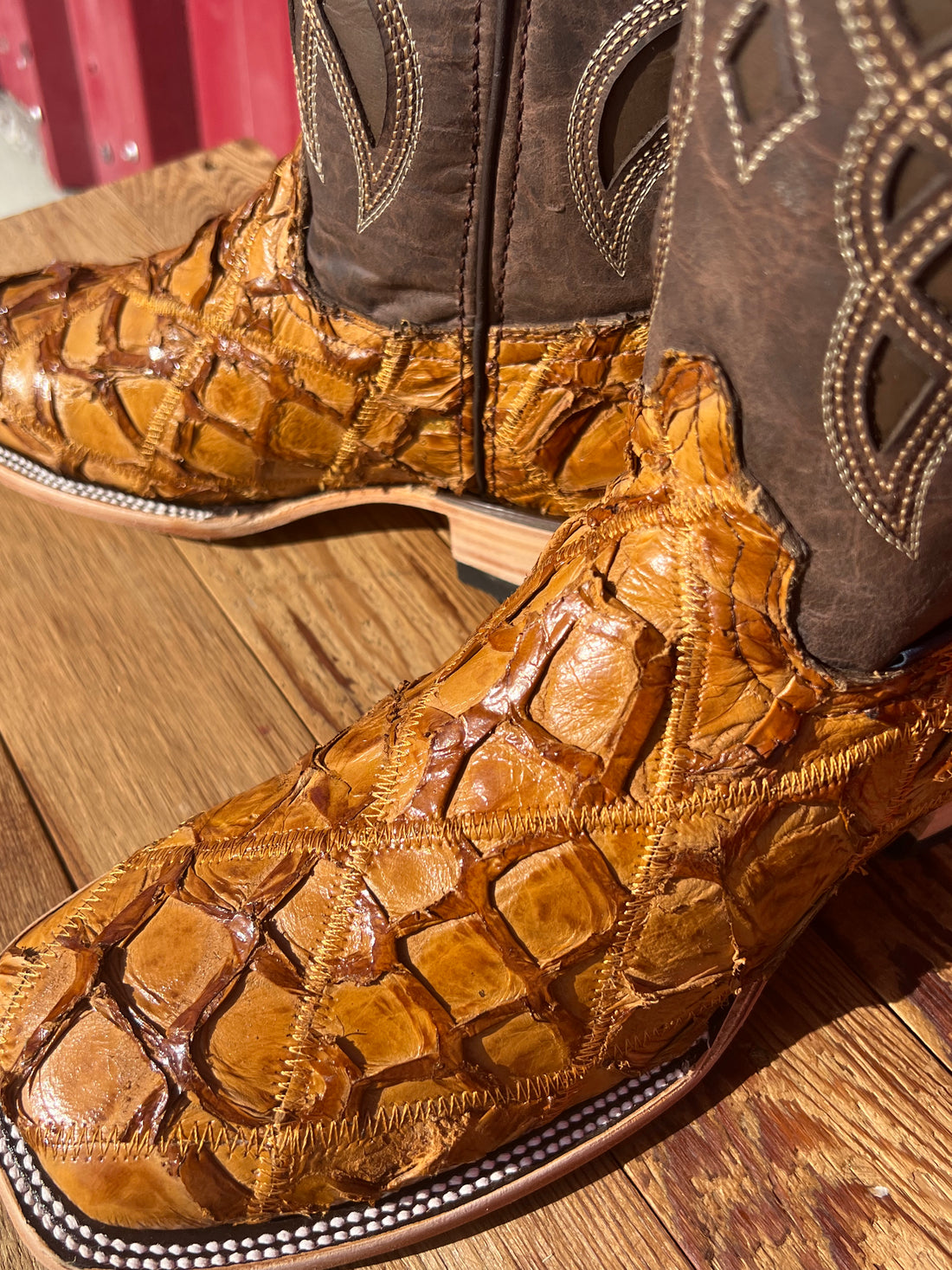 Exotic fish skin sales boots